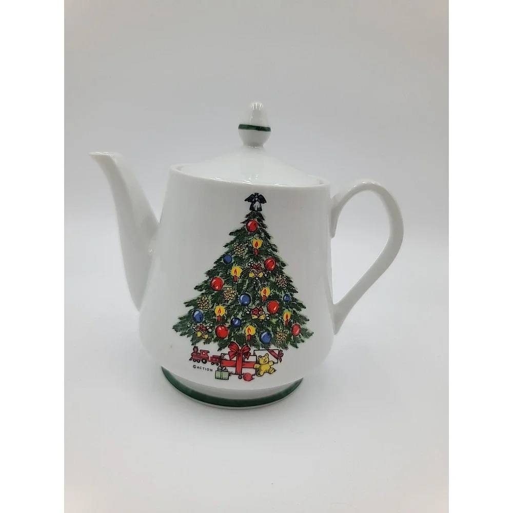 VTG Mount Clemens Christmas Tree‎ Teapot Made in Japan Mint Condition 7